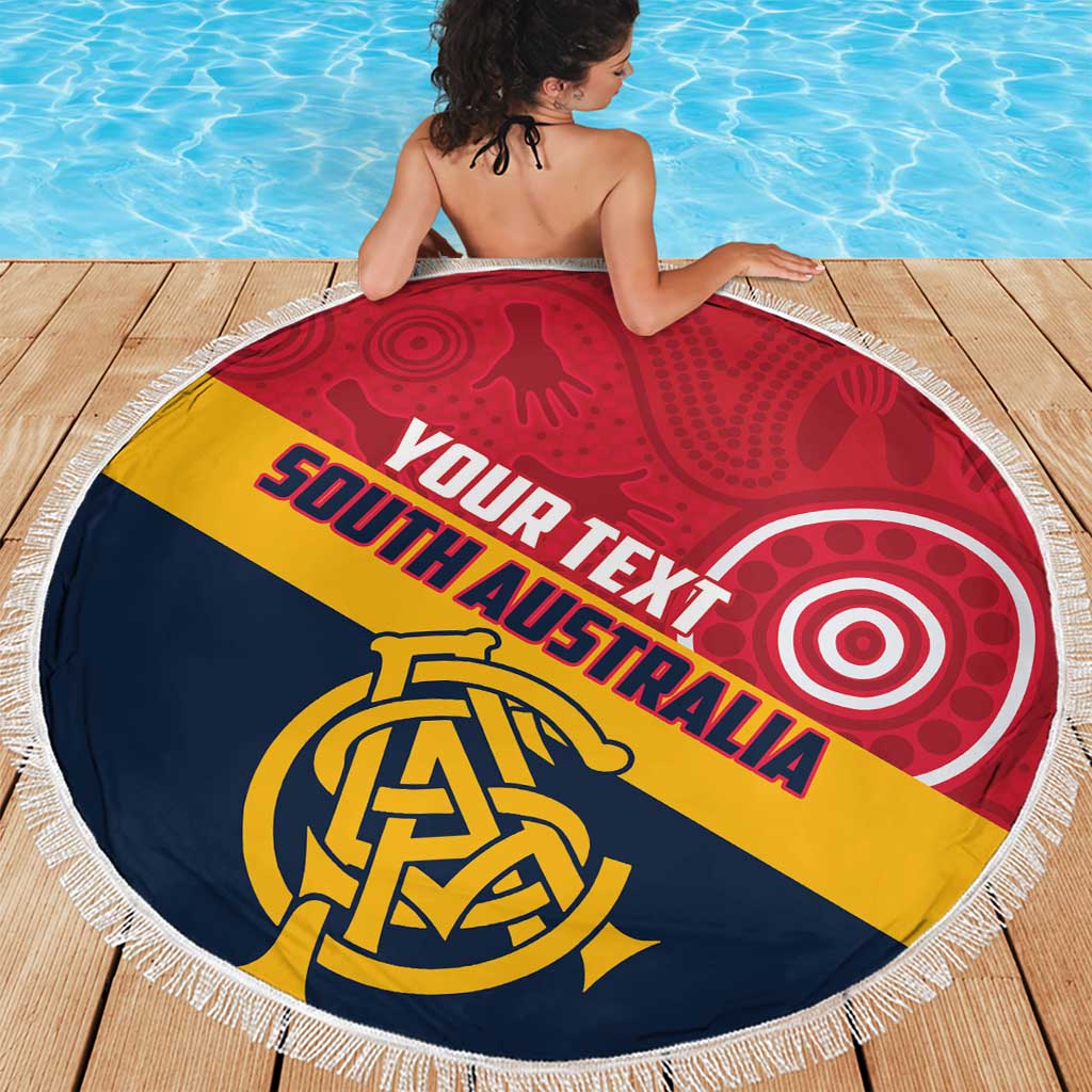 Custom South Australia Cricket Beach Blanket Go Champions - Aboriginal Art