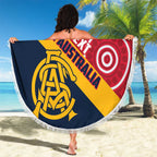 Custom South Australia Cricket Beach Blanket Go Champions - Aboriginal Art
