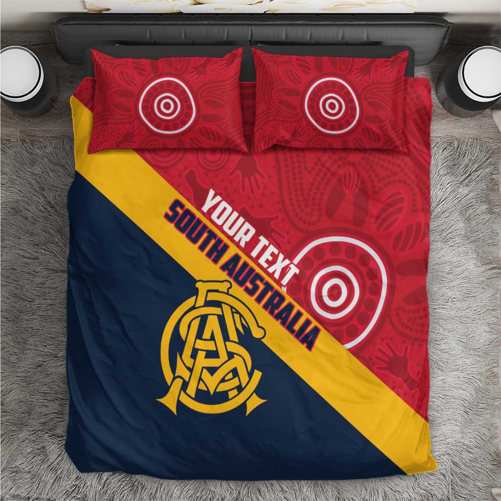 Custom South Australia Cricket Bedding Set Go Champions - Aboriginal Art