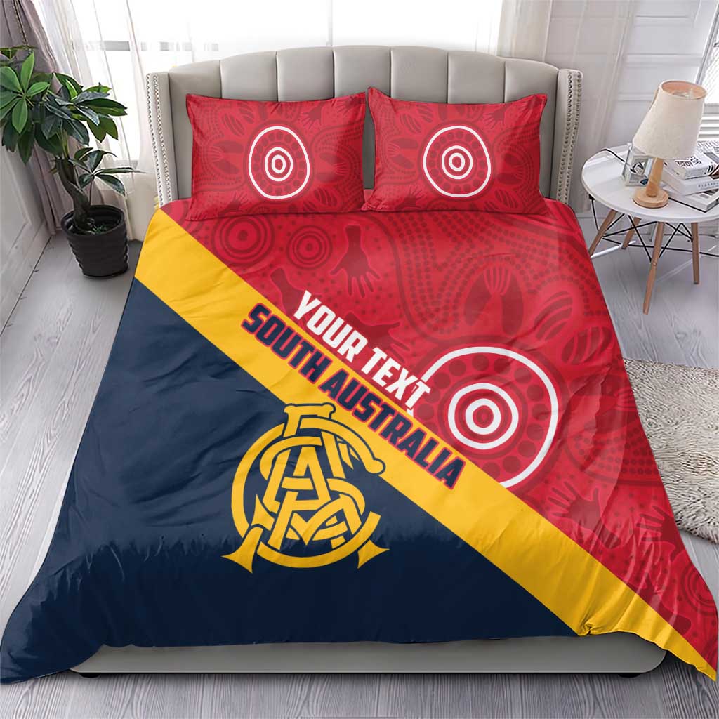 Custom South Australia Cricket Bedding Set Go Champions - Aboriginal Art