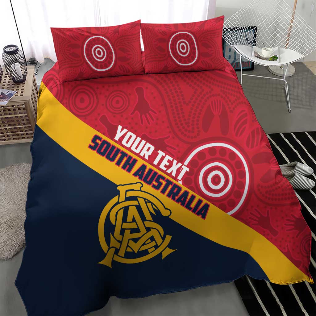 Custom South Australia Cricket Bedding Set Go Champions - Aboriginal Art