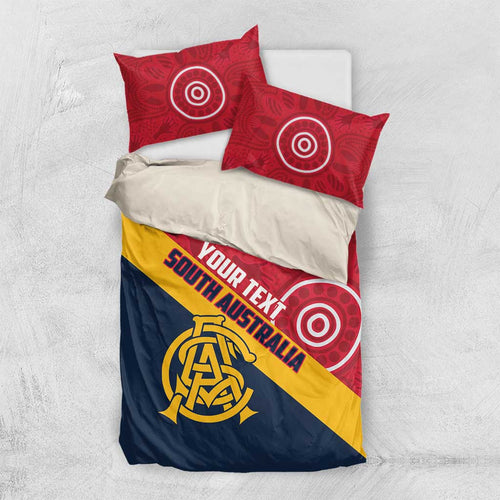 Custom South Australia Cricket Bedding Set Go Champions - Aboriginal Art