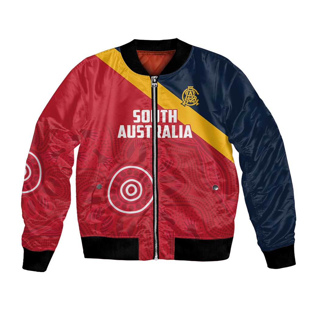 Custom South Australia Cricket Bomber Jacket Go Champions - Aboriginal Art