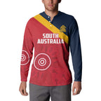 Custom South Australia Cricket Button Sweatshirt Go Champions - Aboriginal Art