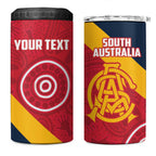 Custom South Australia Cricket 4 in 1 Can Cooler Tumbler Go Champions - Aboriginal Art