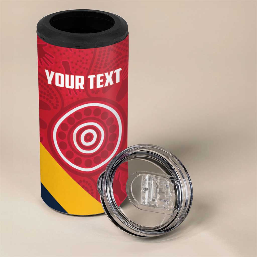 Custom South Australia Cricket 4 in 1 Can Cooler Tumbler Go Champions - Aboriginal Art