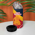 Custom South Australia Cricket 4 in 1 Can Cooler Tumbler Go Champions - Aboriginal Art