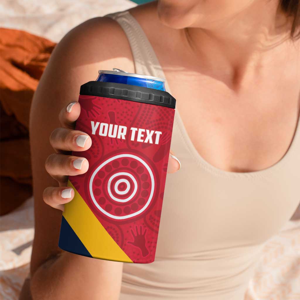 Custom South Australia Cricket 4 in 1 Can Cooler Tumbler Go Champions - Aboriginal Art