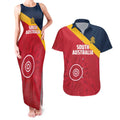 Custom South Australia Cricket Couples Matching Tank Maxi Dress and Hawaiian Shirt Go Champions - Aboriginal Art