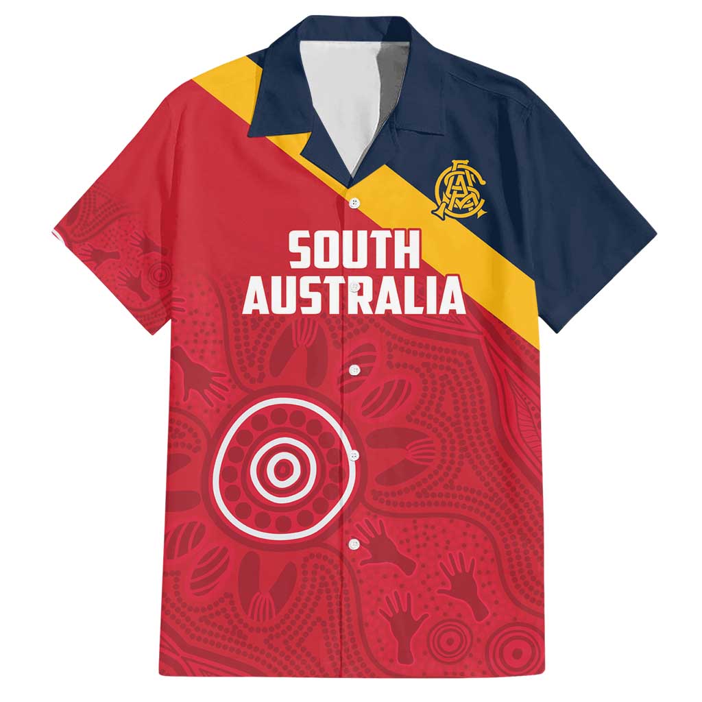 Custom South Australia Cricket Hawaiian Shirt Go Champions - Aboriginal Art