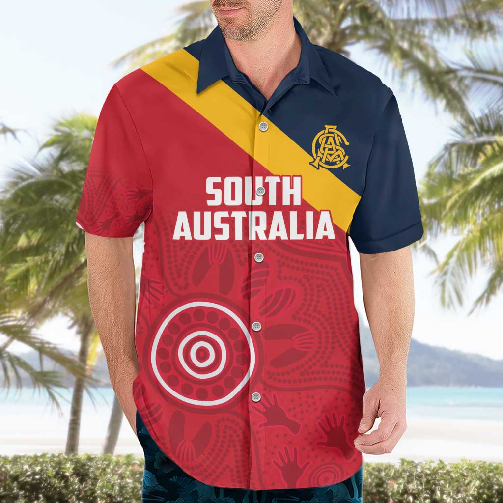 Custom South Australia Cricket Hawaiian Shirt Go Champions - Aboriginal Art