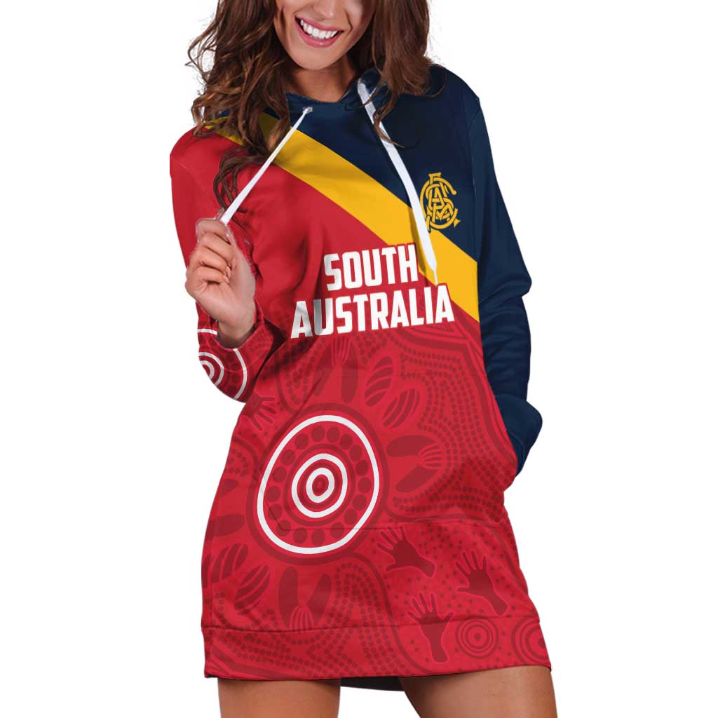 Custom South Australia Cricket Hoodie Dress Go Champions - Aboriginal Art