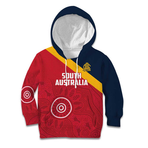 Custom South Australia Cricket Kid Hoodie Go Champions - Aboriginal Art