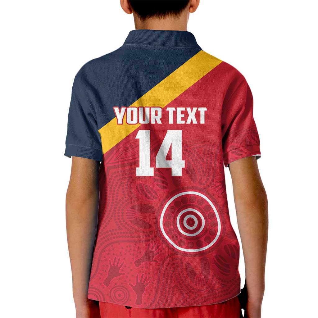 Custom South Australia Cricket Kid Polo Shirt Go Champions - Aboriginal Art