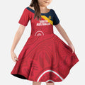 Custom South Australia Cricket Kid Short Sleeve Dress Go Champions - Aboriginal Art