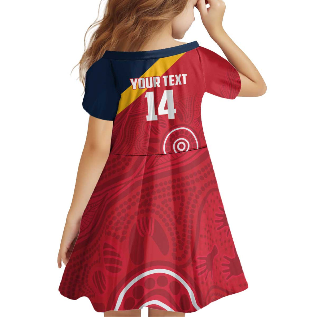 Custom South Australia Cricket Kid Short Sleeve Dress Go Champions - Aboriginal Art