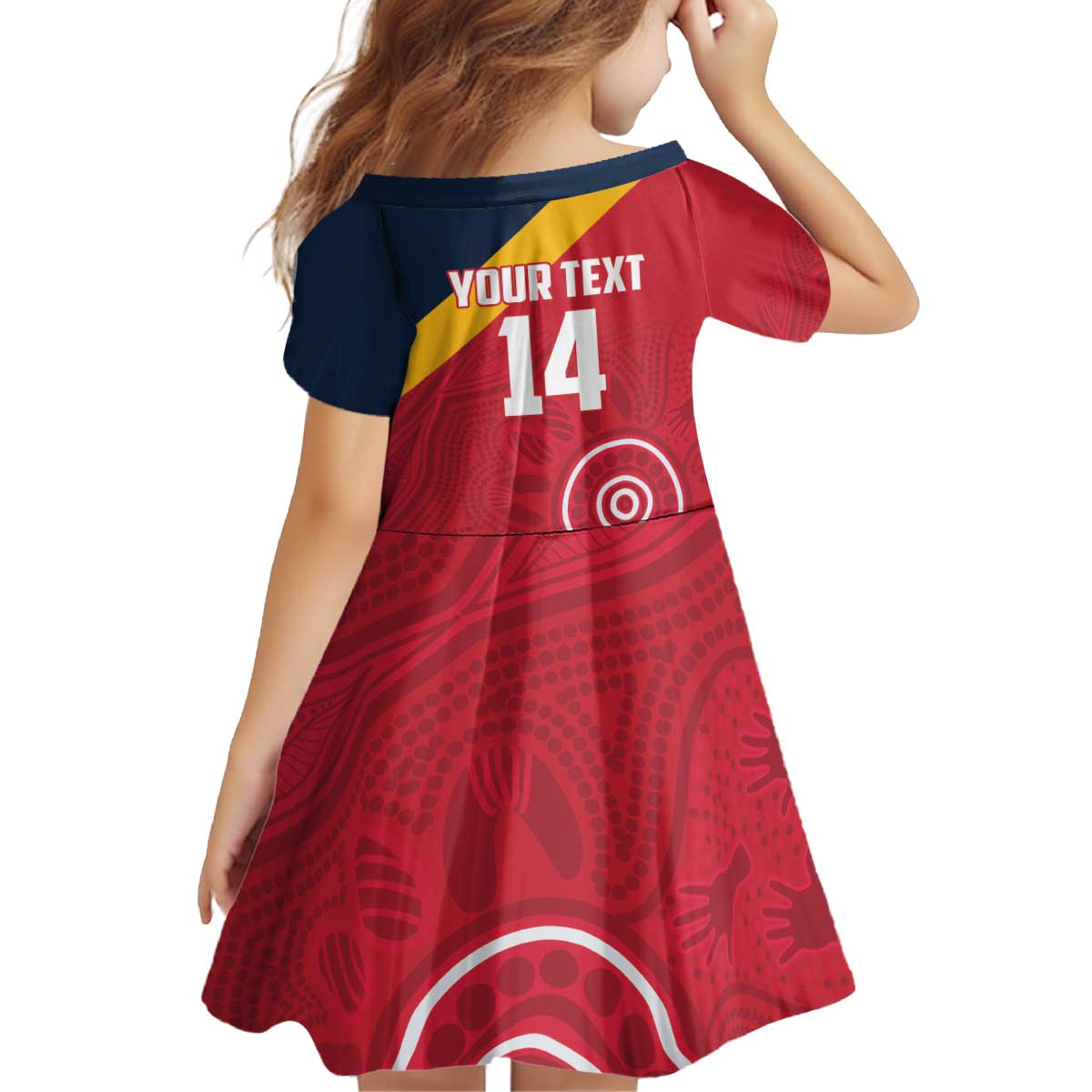 Custom South Australia Cricket Kid Short Sleeve Dress Go Champions - Aboriginal Art