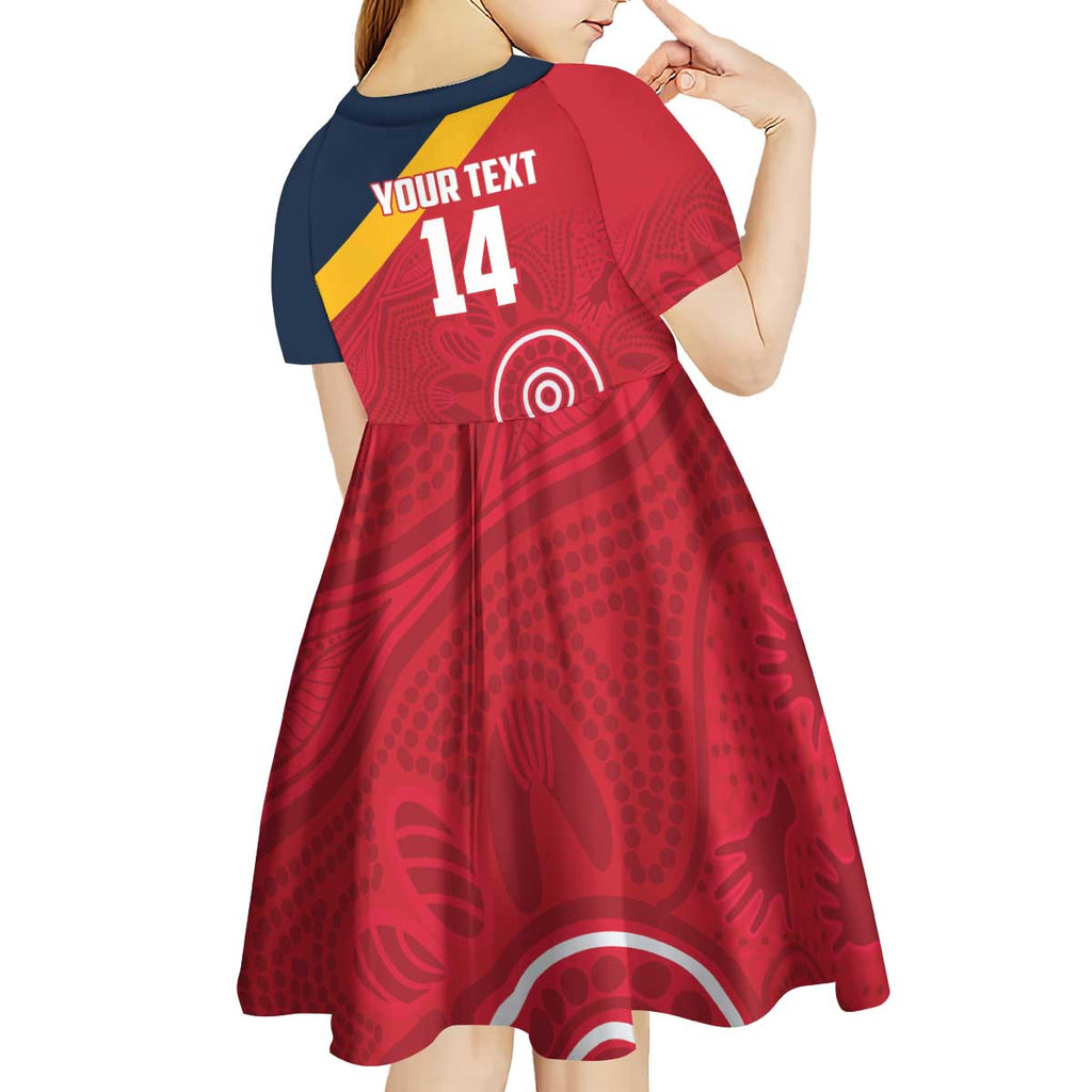 Custom South Australia Cricket Kid Short Sleeve Dress Go Champions - Aboriginal Art