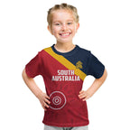 Custom South Australia Cricket Kid T Shirt Go Champions - Aboriginal Art