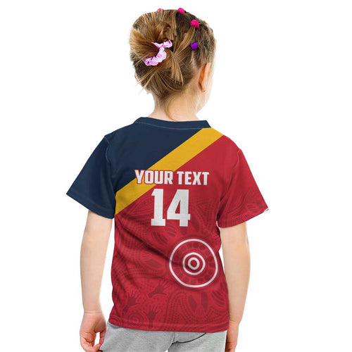 Custom South Australia Cricket Kid T Shirt Go Champions - Aboriginal Art