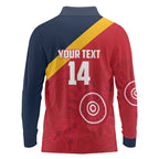 Custom South Australia Cricket Long Sleeve Polo Shirt Go Champions - Aboriginal Art
