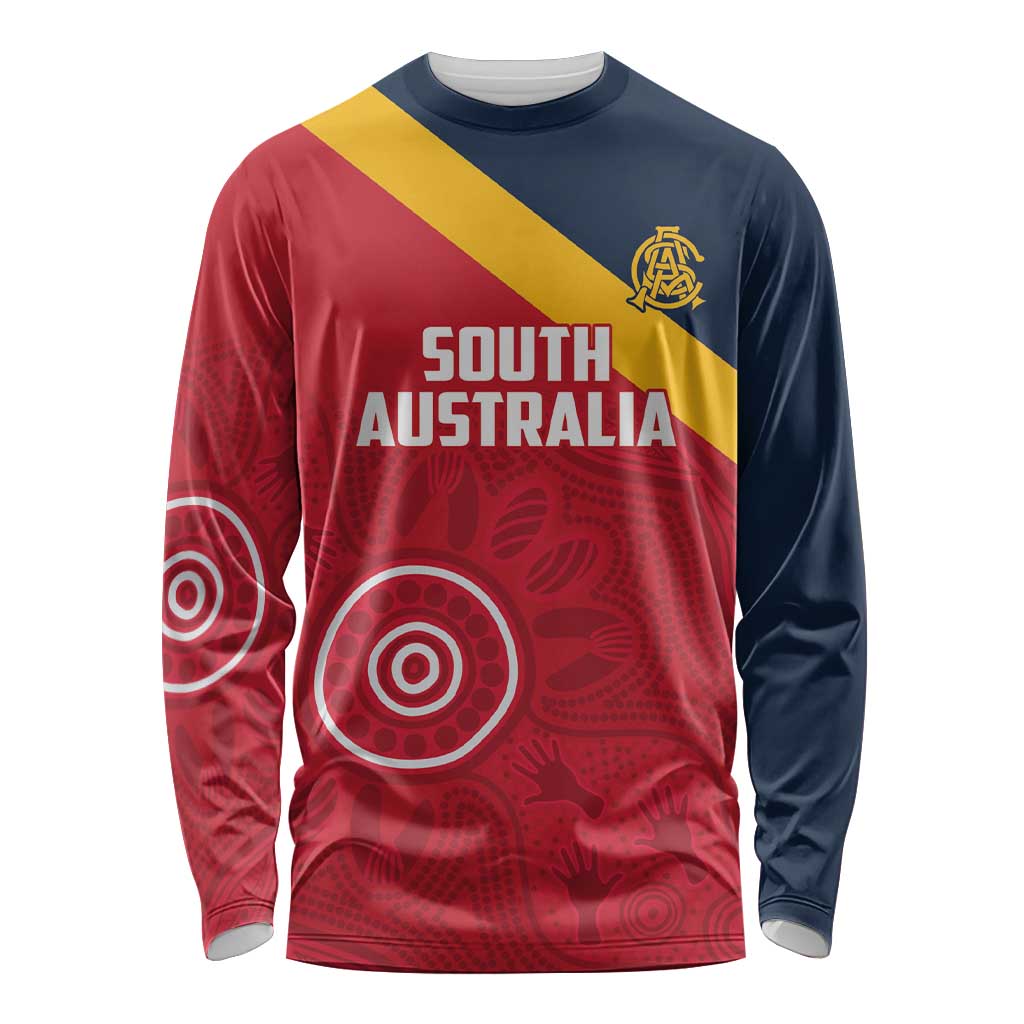Custom South Australia Cricket Long Sleeve Shirt Go Champions - Aboriginal Art