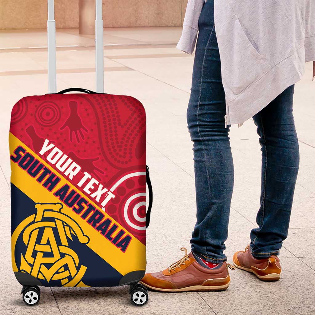 Custom South Australia Cricket Luggage Cover Go Champions - Aboriginal Art