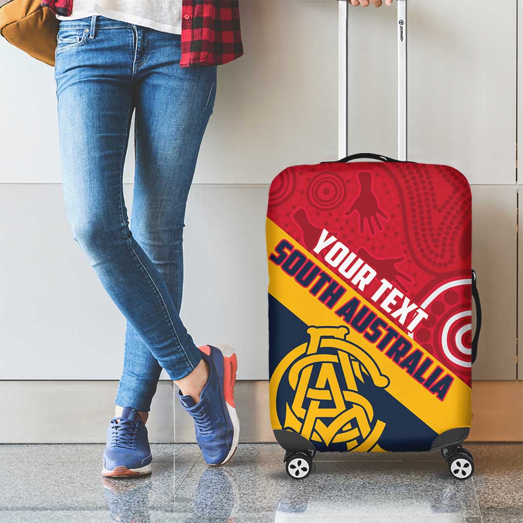 Custom South Australia Cricket Luggage Cover Go Champions - Aboriginal Art