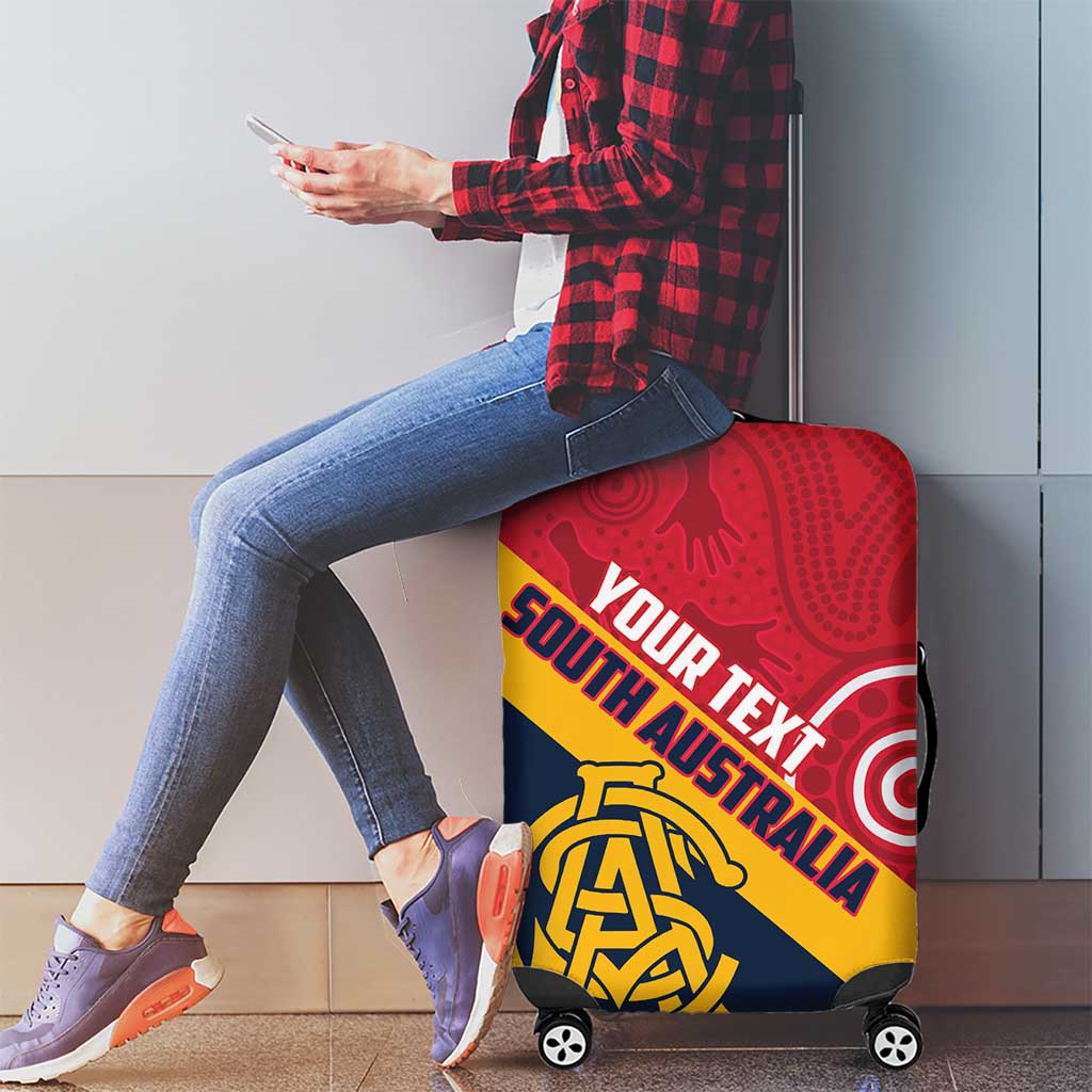 Custom South Australia Cricket Luggage Cover Go Champions - Aboriginal Art