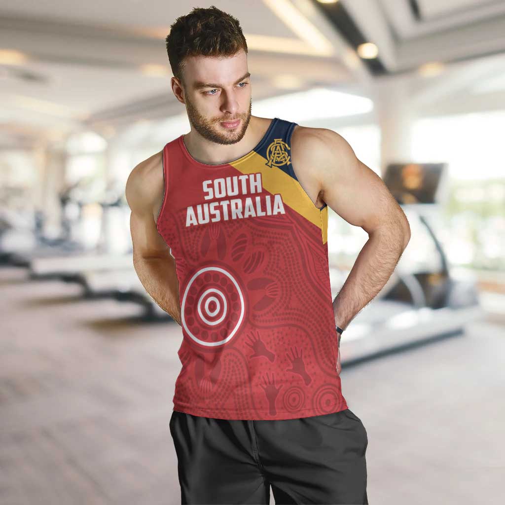 Custom South Australia Cricket Men Tank Top Go Champions - Aboriginal Art