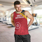 Custom South Australia Cricket Men Tank Top Go Champions - Aboriginal Art