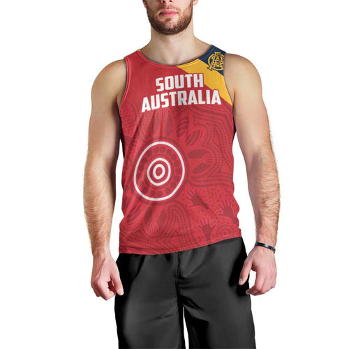 Custom South Australia Cricket Men Tank Top Go Champions - Aboriginal Art