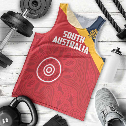 Custom South Australia Cricket Men Tank Top Go Champions - Aboriginal Art