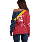 Custom South Australia Cricket Off Shoulder Sweater Go Champions - Aboriginal Art