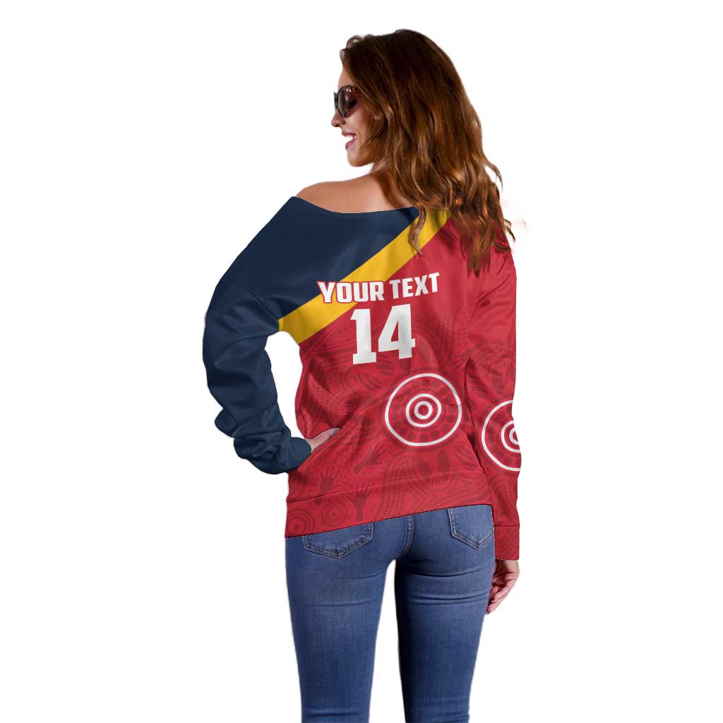 Custom South Australia Cricket Off Shoulder Sweater Go Champions - Aboriginal Art