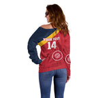 Custom South Australia Cricket Off Shoulder Sweater Go Champions - Aboriginal Art