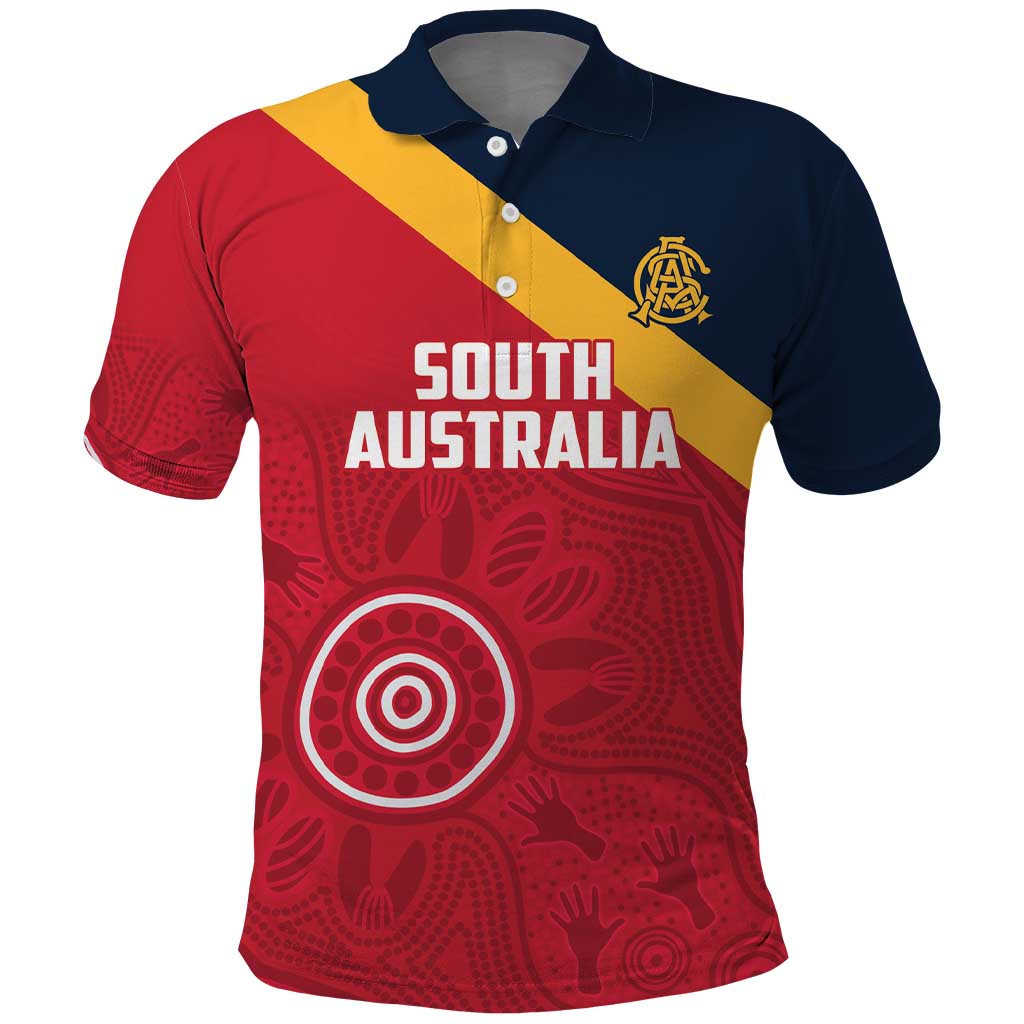 Custom South Australia Cricket Polo Shirt Go Champions - Aboriginal Art