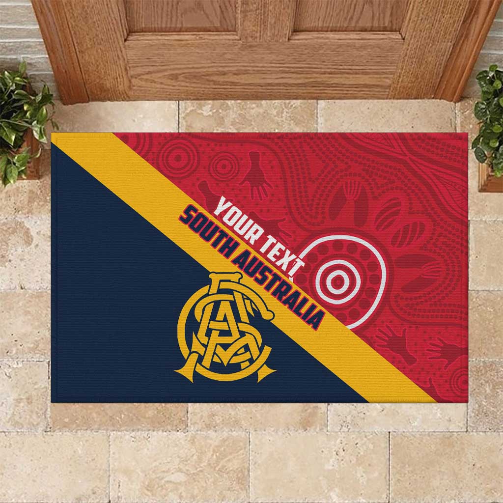 Custom South Australia Cricket Rubber Doormat Go Champions - Aboriginal Art