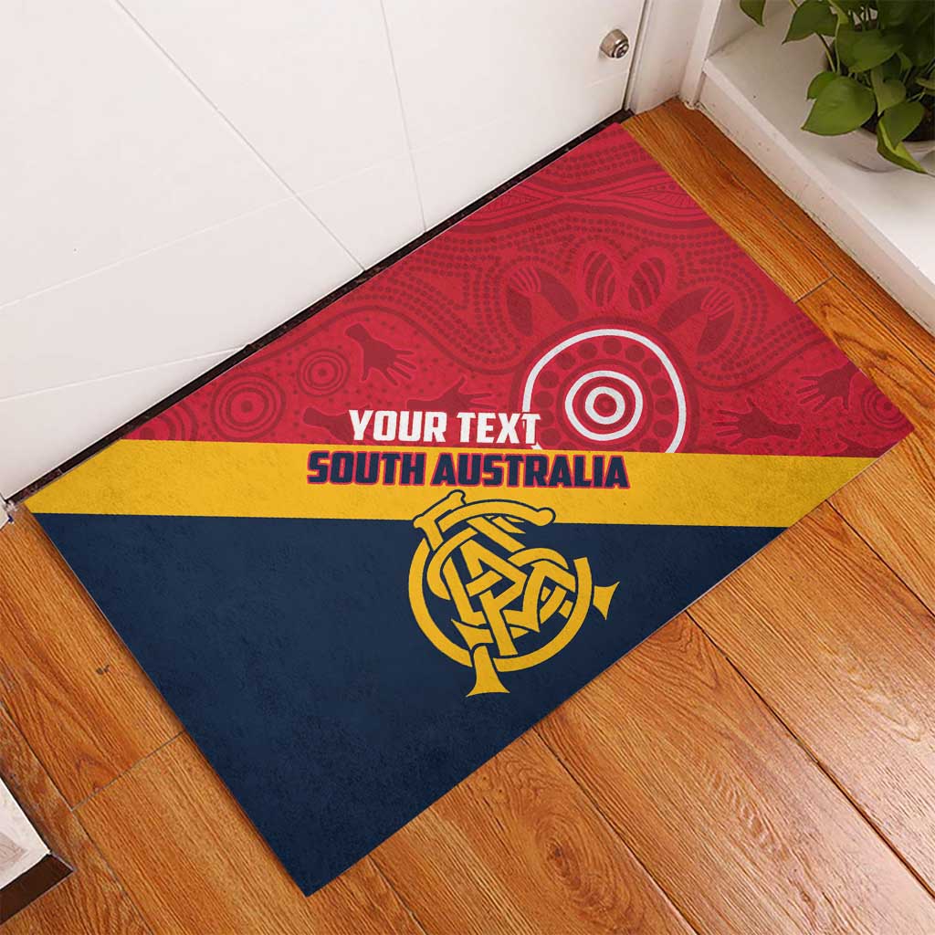 Custom South Australia Cricket Rubber Doormat Go Champions - Aboriginal Art