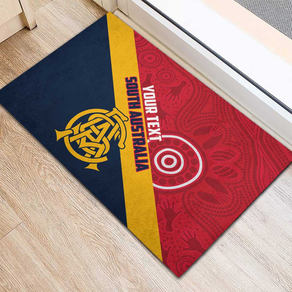 Custom South Australia Cricket Rubber Doormat Go Champions - Aboriginal Art