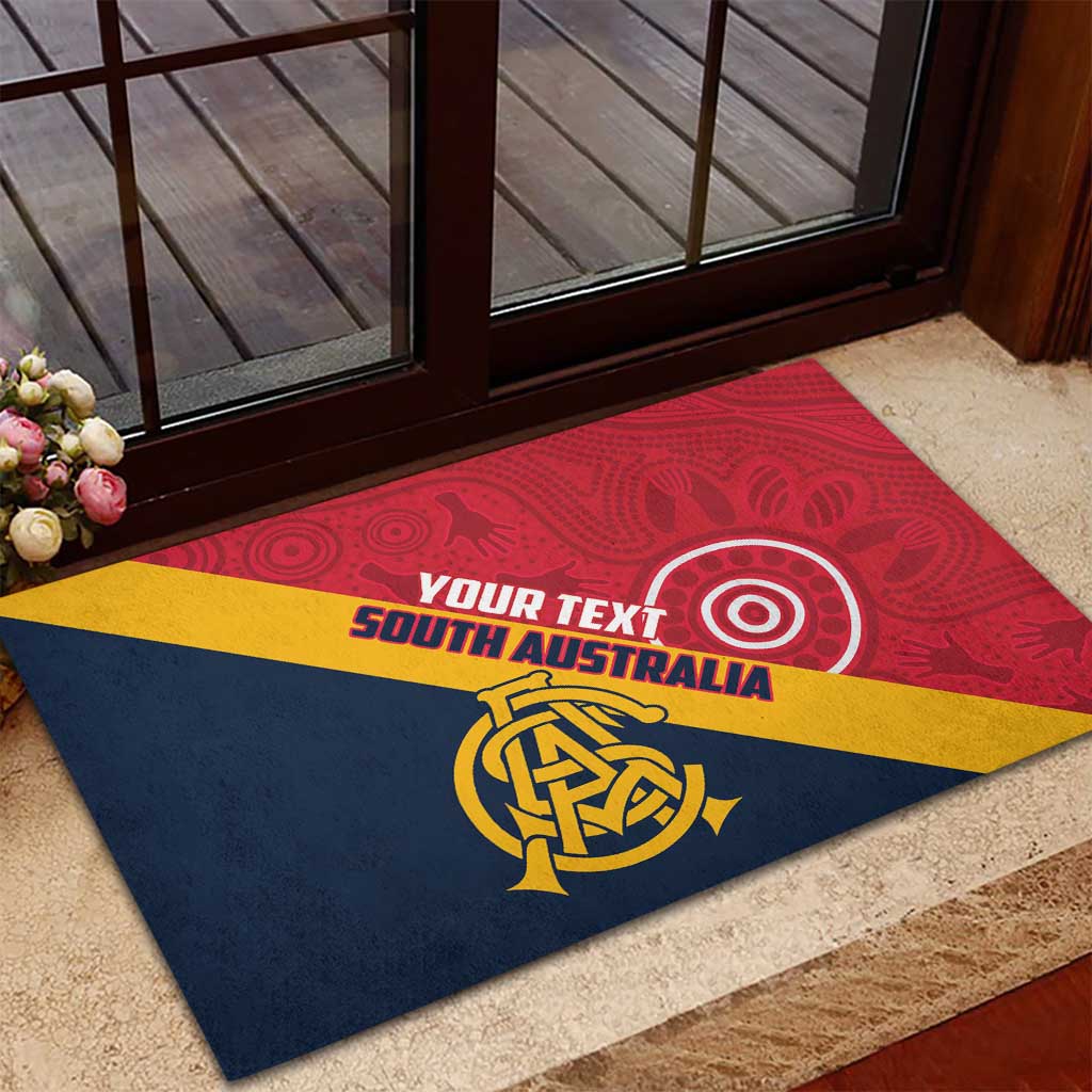 Custom South Australia Cricket Rubber Doormat Go Champions - Aboriginal Art
