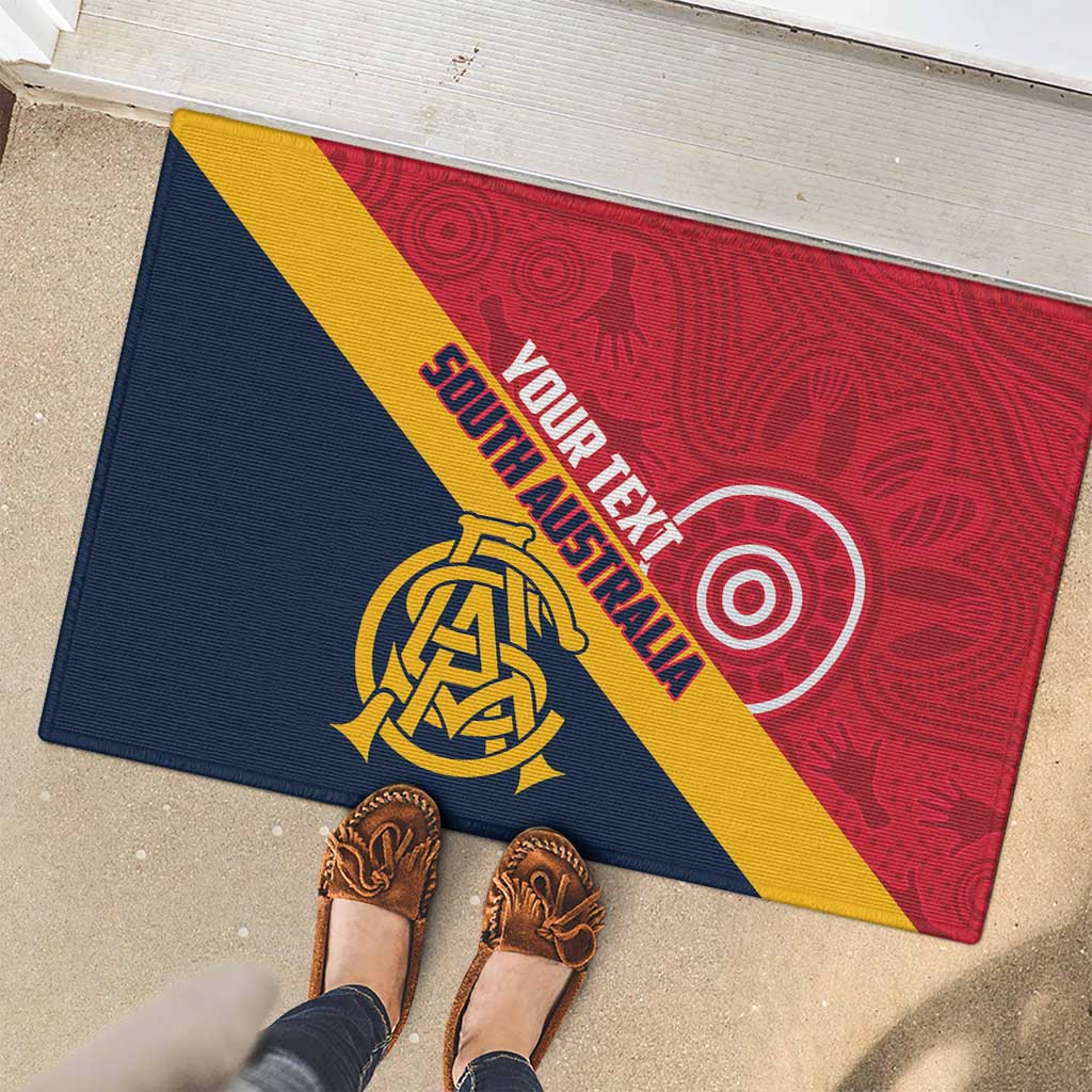 Custom South Australia Cricket Rubber Doormat Go Champions - Aboriginal Art