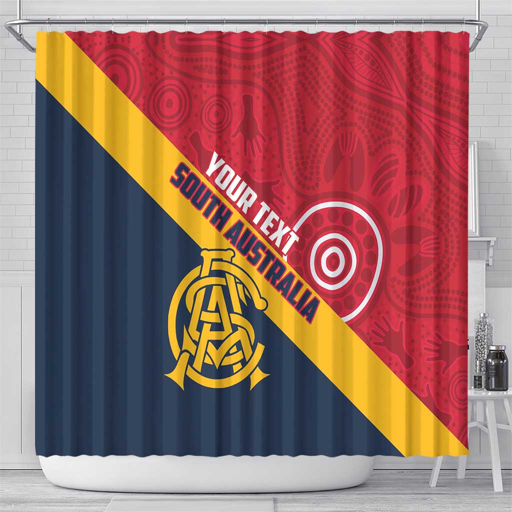 Custom South Australia Cricket Shower Curtain Go Champions - Aboriginal Art