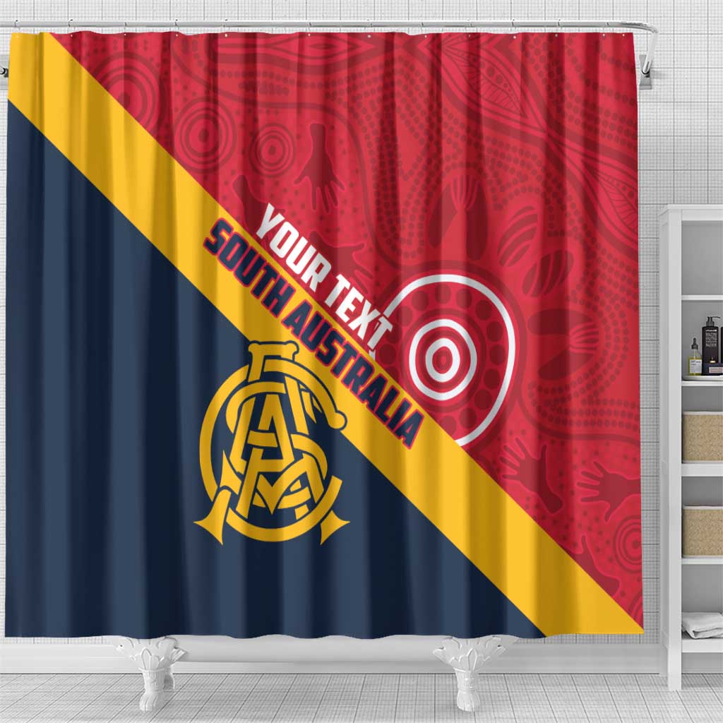Custom South Australia Cricket Shower Curtain Go Champions - Aboriginal Art