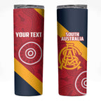 Custom South Australia Cricket Skinny Tumbler Go Champions - Aboriginal Art