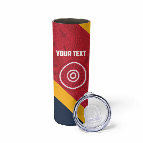 Custom South Australia Cricket Skinny Tumbler Go Champions - Aboriginal Art