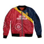 Custom South Australia Cricket Sleeve Zip Bomber Jacket Go Champions - Aboriginal Art