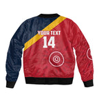 Custom South Australia Cricket Sleeve Zip Bomber Jacket Go Champions - Aboriginal Art