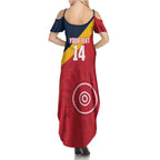 Custom South Australia Cricket Summer Maxi Dress Go Champions - Aboriginal Art