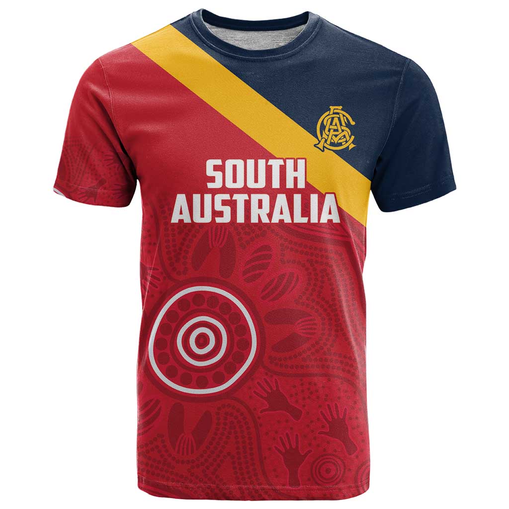 Custom South Australia Cricket T Shirt Go Champions - Aboriginal Art